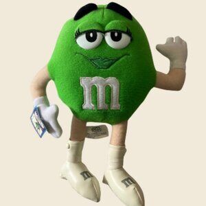 Mars Official License Vintage Y2K 2001 Green M&M’s NWT Plush 12”